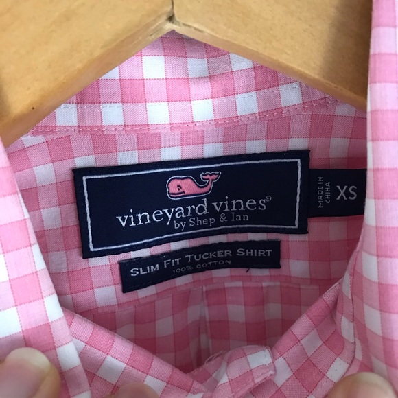 Vineyard Vines Slim Fit Tucker Shirt Pink Gingham - Picture 4 of 6